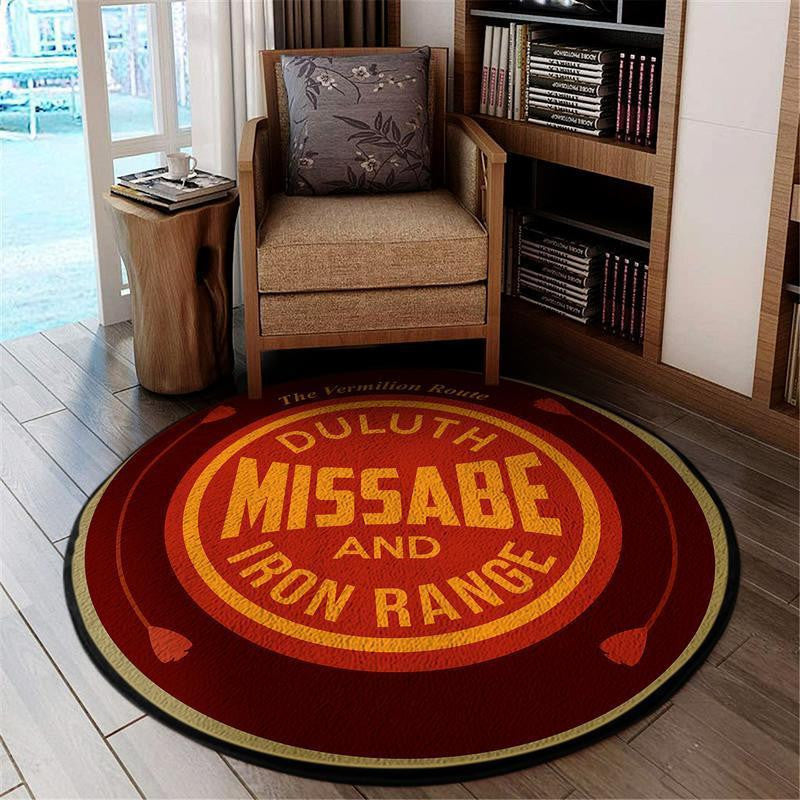 Railspirit Duluth Living Room Round Mat Duluth, Missabe, & Iron Range Railroad Circle Rug