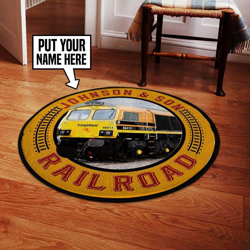 Railspirit Personalized Freightliner Railway Uk Round Mat Round Floor Mat Room Rugs Carpet Outdoor Rug Washable Rugs