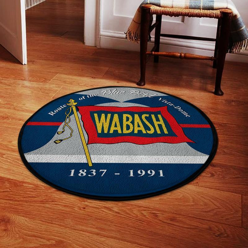 Railspirit Wab Living Room Round Mat Wabash Railroad Wab Circle Rug