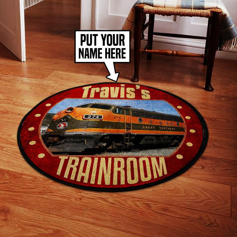 Railspirit Personalized Gnr Great Northern Railway Living Room Round Mat Circle Rug