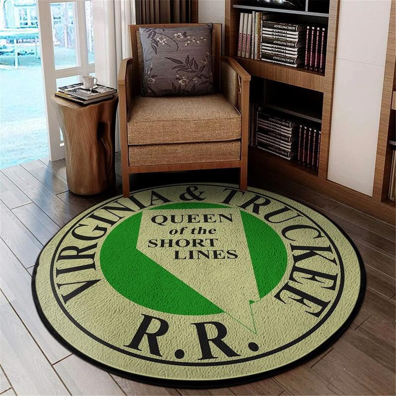 Railspirit Vtrr Living Room Round Mat Virginia & Truckee Railroad Circle Rug