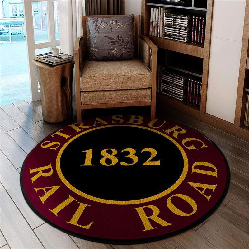 Railspirit Strasburg Living Room Round Mat Strasburg Railroad Circle Rug