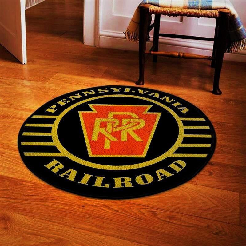 Railspirit Pennsylvania Round Mat Prr Pennsylvania Railroad Round Floor Mat Room Rugs Carpet Outdoor Rug Washable Rugs
