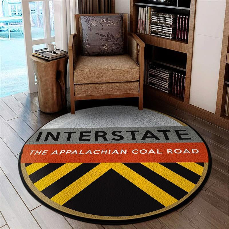 Railspirit Ir Living Room Round Mat Interstate Railroad Circle Rug