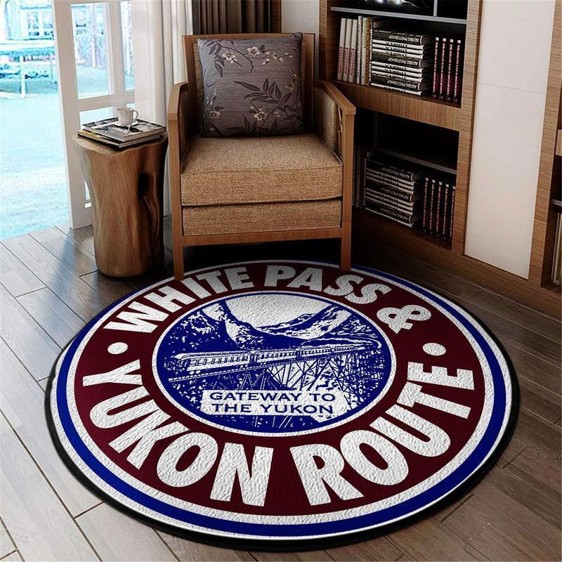 Railspirit Wpy Living Room Round Mat White Pass And Yukon Route Circle Rug