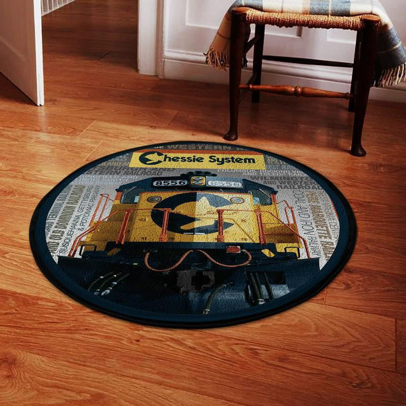 Railspirit Chessie System Locomotive Rairoad Living Room Round Mat Circle Rug