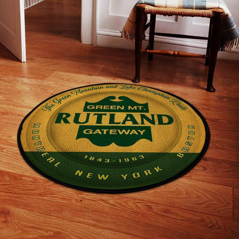 Railspirit Rutland Railway Round Mat Round Floor Mat Room Rugs Carpet Outdoor Rug Washable Rugs