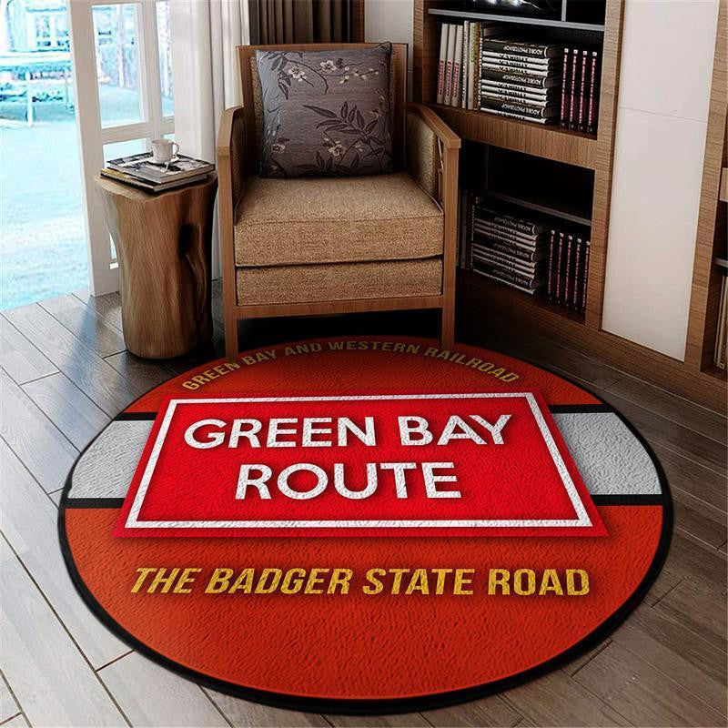 Railspirit Gbrr Living Room Round Mat Gbw Green Bay And Western Railroad Circle Rug
