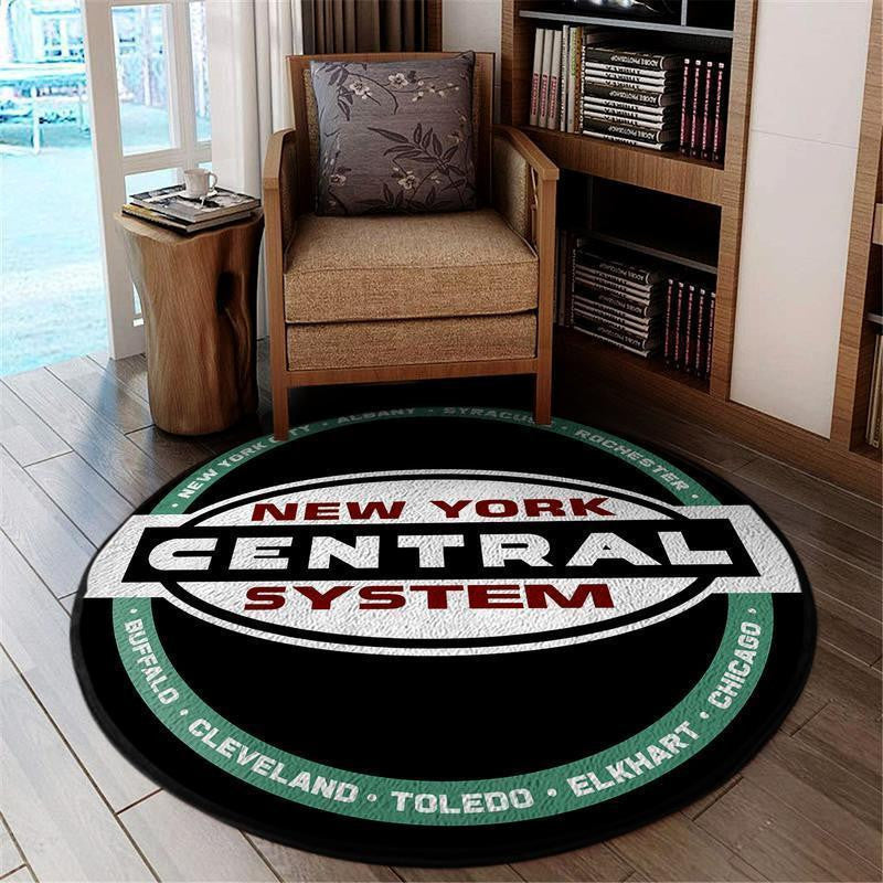 Railspirit Ncr Round Mat New York Central Railroad Round Floor Mat Room Rugs Carpet Outdoor Rug Washable Rugs