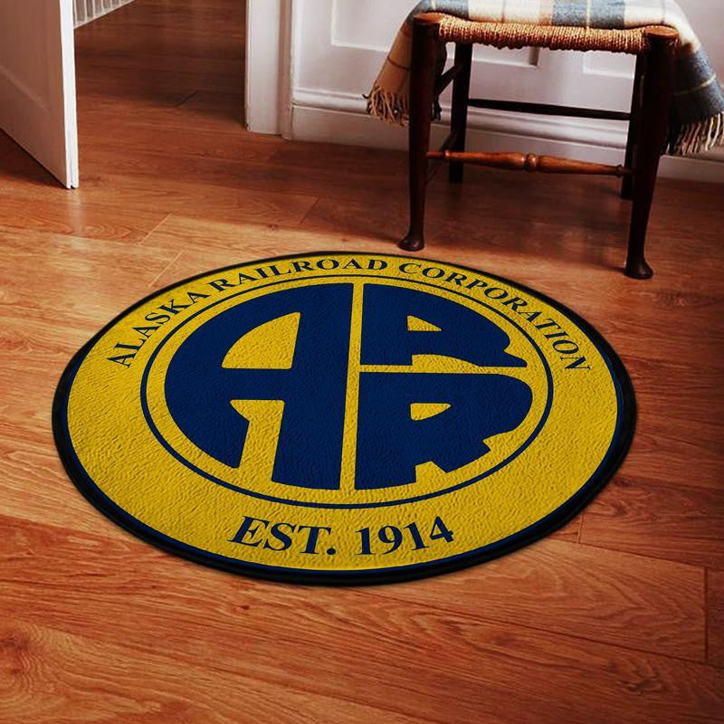 Railspirit Alaska Living Room Round Mat Alaska Railroad Circle Rug