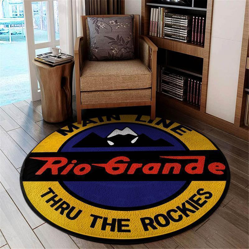 Railspirit Denverrio Round Mat Denver And Rio Grande Western Railroad 04389 Living Room Rugs, Bedroom Rugs, Kitchen Rugs