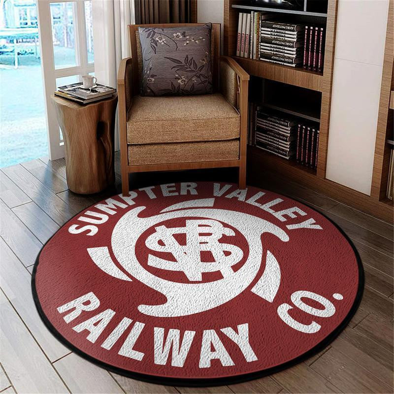 Railspirit Sumpter Round Mat Sumpter Valley Railroad Round Floor Mat Room Rugs Carpet Outdoor Rug Washable Rugs