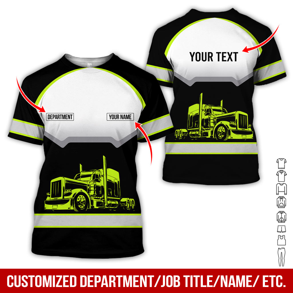 Custom Text Love Truck Uniform Printed Clothes, Personalized Trucking Gear