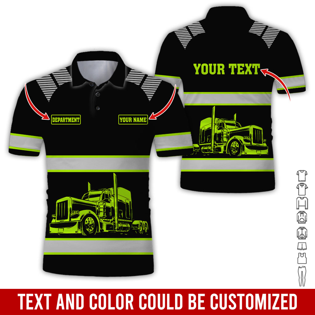 Customized Name Trucker Uniform, 3D Printed Graphics, Personalized Work Shirt