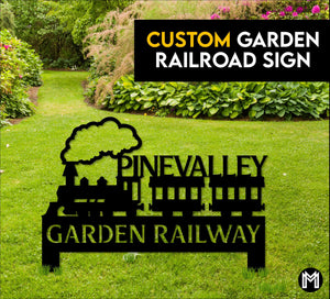 Railspirit Garden Railroad Sign, Custom Train Signs, Model Train Lover Gift, Yard Sign, Garden Railroad Decor, Garden Railway Sign, Personalized Laser Cut Metal Signs Custom Gift Ideas
