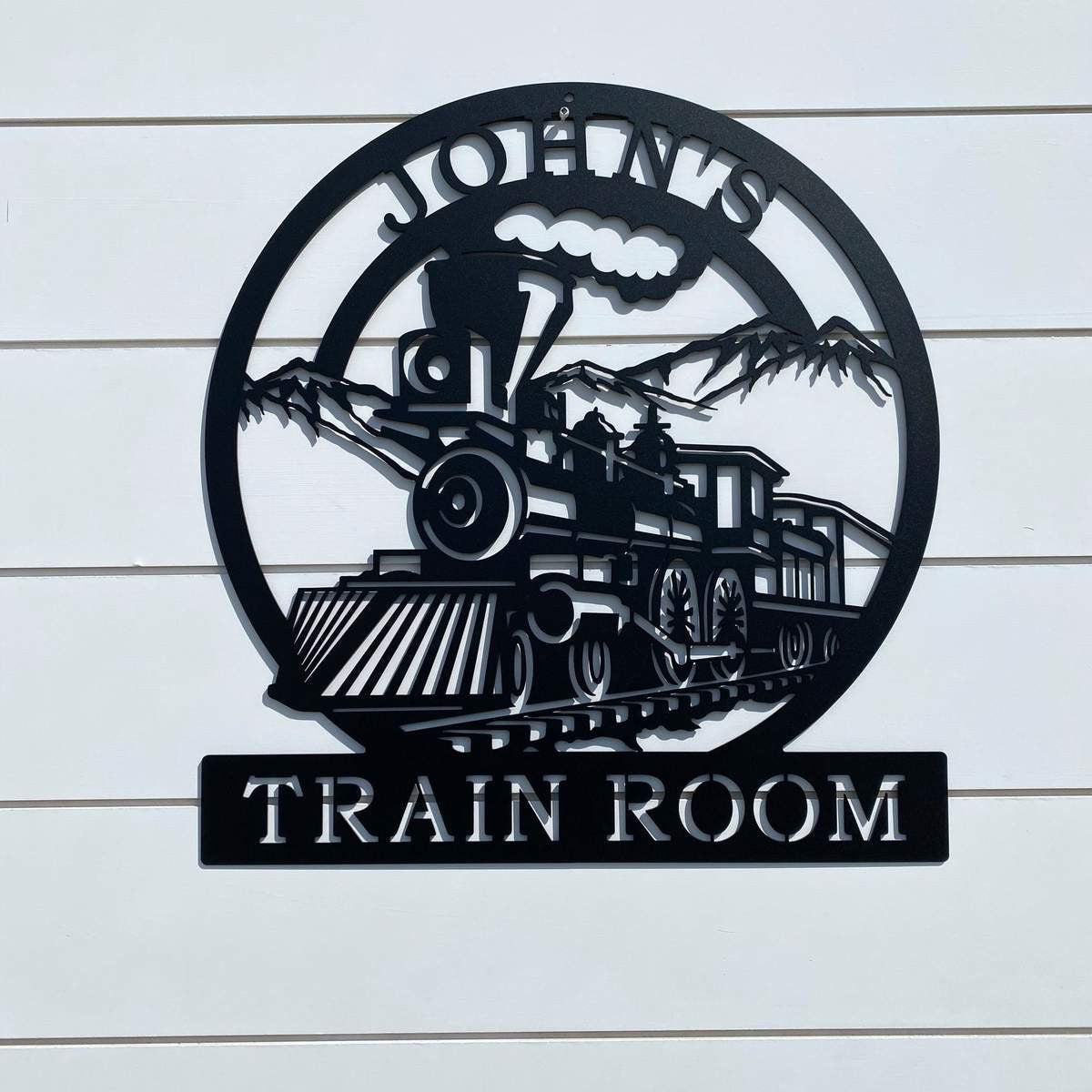 Railspirit Train Name Plaque, Cut Metal Sign, Metal Wall Art, Metal House Sign Laser Cut Metal Signs Custom Gift Ideas
