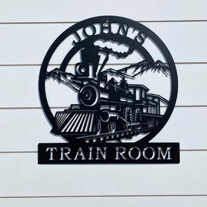 Railspirit Train Name Plaque, Cut Metal Sign, Metal Wall Art, Metal House Sign Laser Cut Metal Signs Custom Gift Ideas
