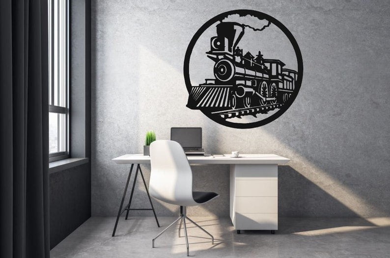 Railspirit Train Metal Sign, Metal Wall Art, Home Decor, Metal Laser Cut Metal Signs Custom Gift Ideas