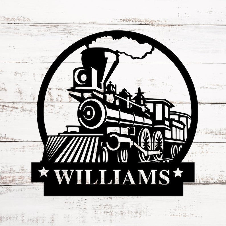 Railspirit Train Metal Sign Metal Wall Decor Custom Metal Name Sign