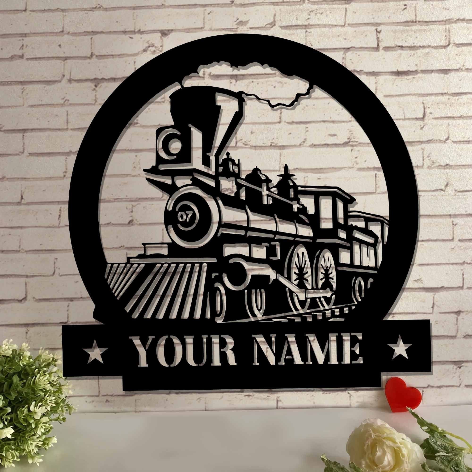 Railspirit Train Metal Sign Railroad Signs Train Decor Train Metal Wall Steam Train Decor Metal Laser Cut Railway Sign Father Gift