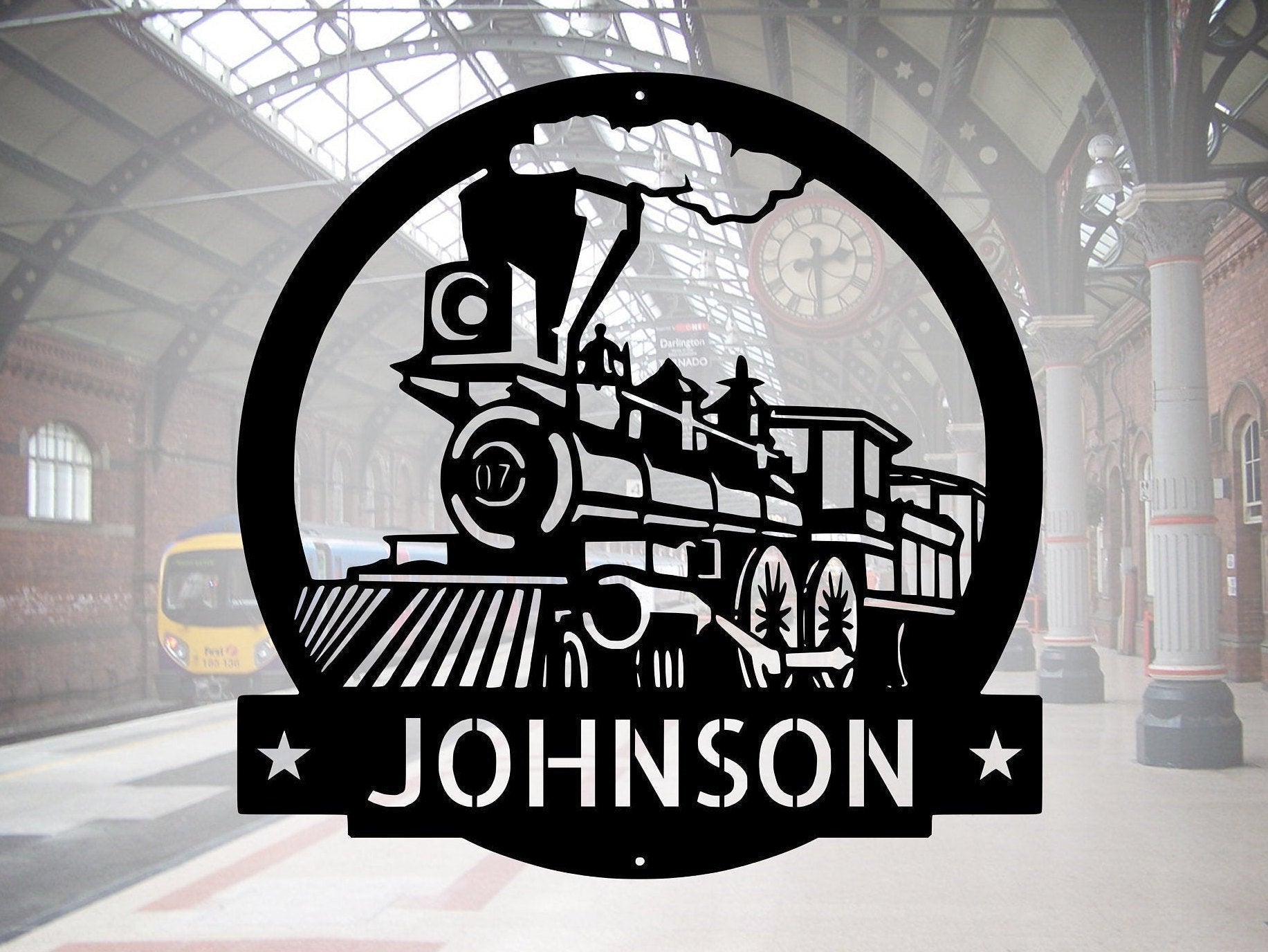 Railspirit Train Metal Sign Metal Wall Decor Custom Metal Name Sign Christmas Gift For Him Name Metal Sign Fathers Day Gift