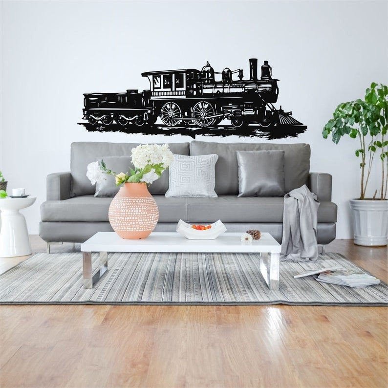 Railspirit Metal Wall Decor Vintage Train Decor Home Kids Room Decoration Wall Hangings Metal Train Sign Metal Train Art