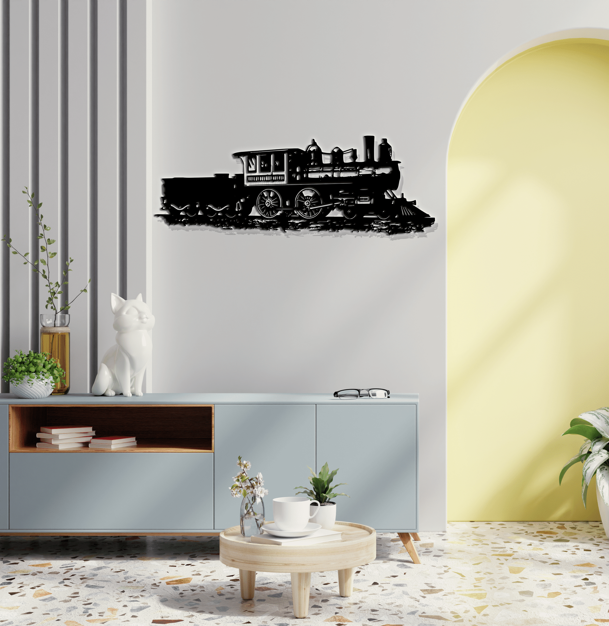 Railspirit Metal Wall Decor Vintage Train Decor Home Kids Room Decoration Wall Hangings Metal Train Sign Metal Train Art