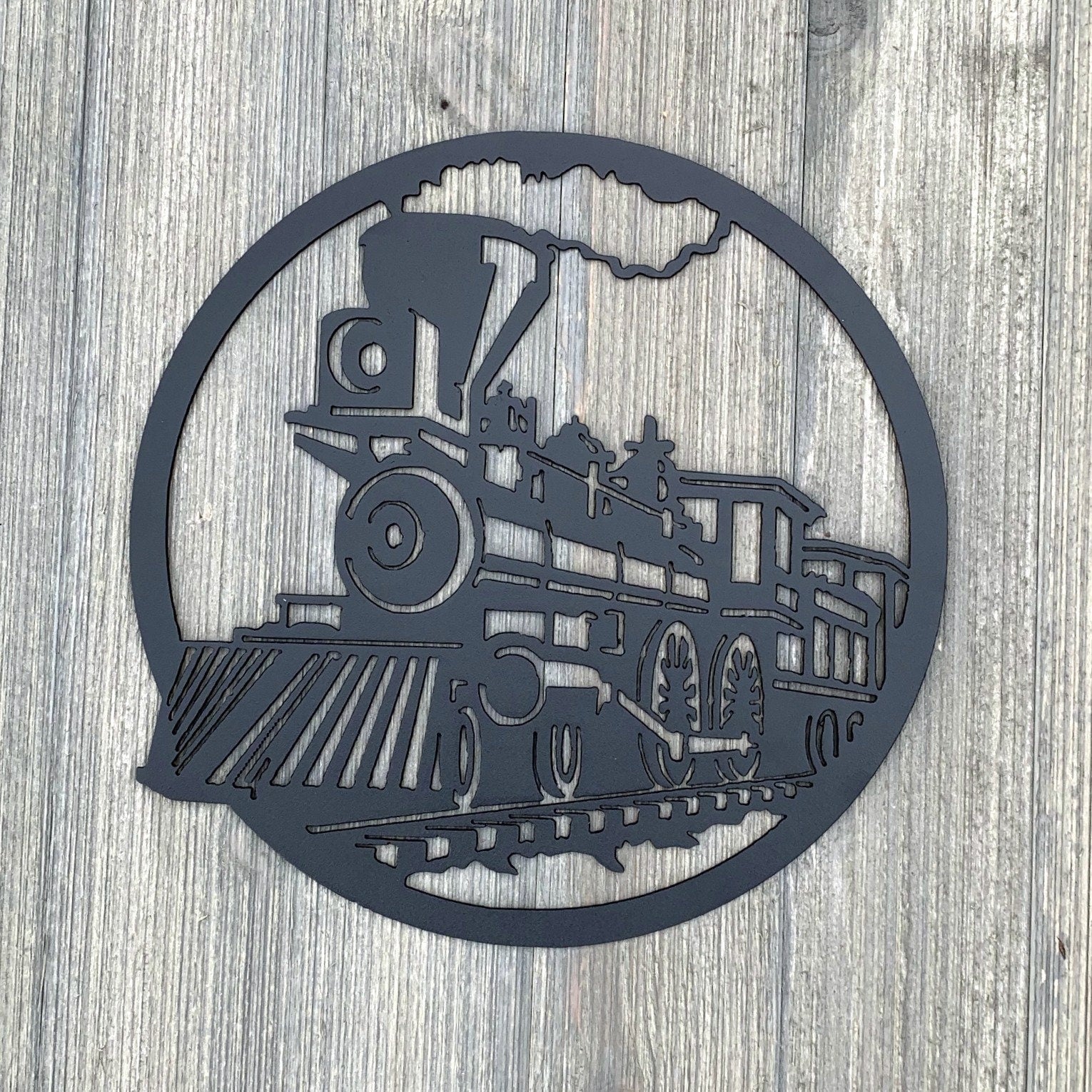 Railspirit Train Metal Sign Cutout Cut Metal Sign Wall Metal Art