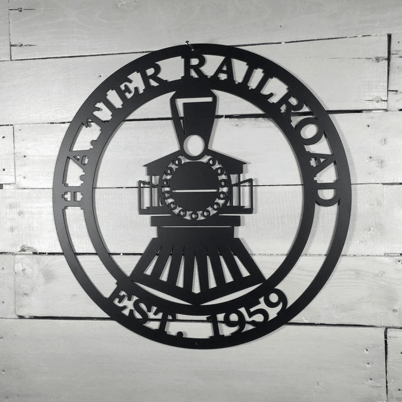 Railspirit Personalized Train Sign Powder Coated For Outdoor Or Indoor Use High Quality Custom Metal Sign