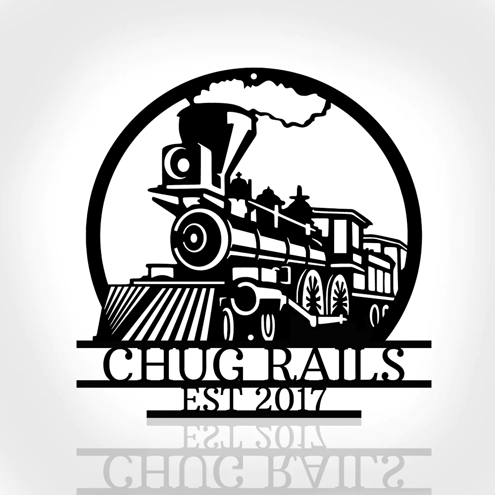 Railspirit Personalized Train Sign Powder Coated For Outdoor Or Indoor Use High Quality Custom Metal Sign Personalized Train Wall