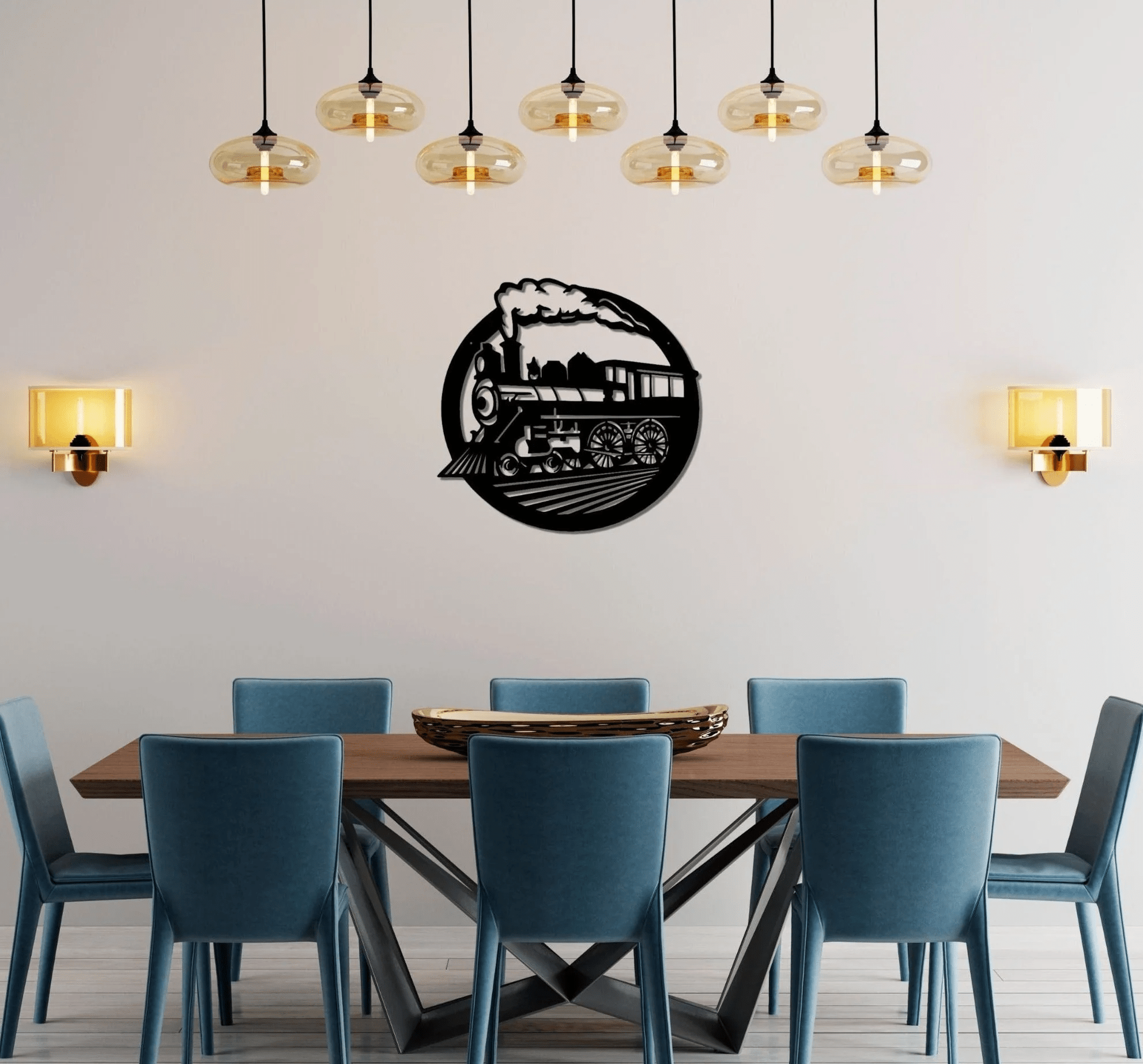 Railspirit Train Metal Wall Art Steam Locomotive Metal Decor Living Room Wall Decor Metal Train Decoration