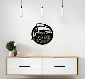 Railspirit Train Metal Wall Art Steam Locomotive Metal Decor Living Room Wall Decor Metal Train Decoration