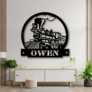 Railspirit Train Metal Sign - Metal Wall Decor Custom Metal Name Sign Name Metal Sign Fathers Day Gift Railroad Sign Personalised