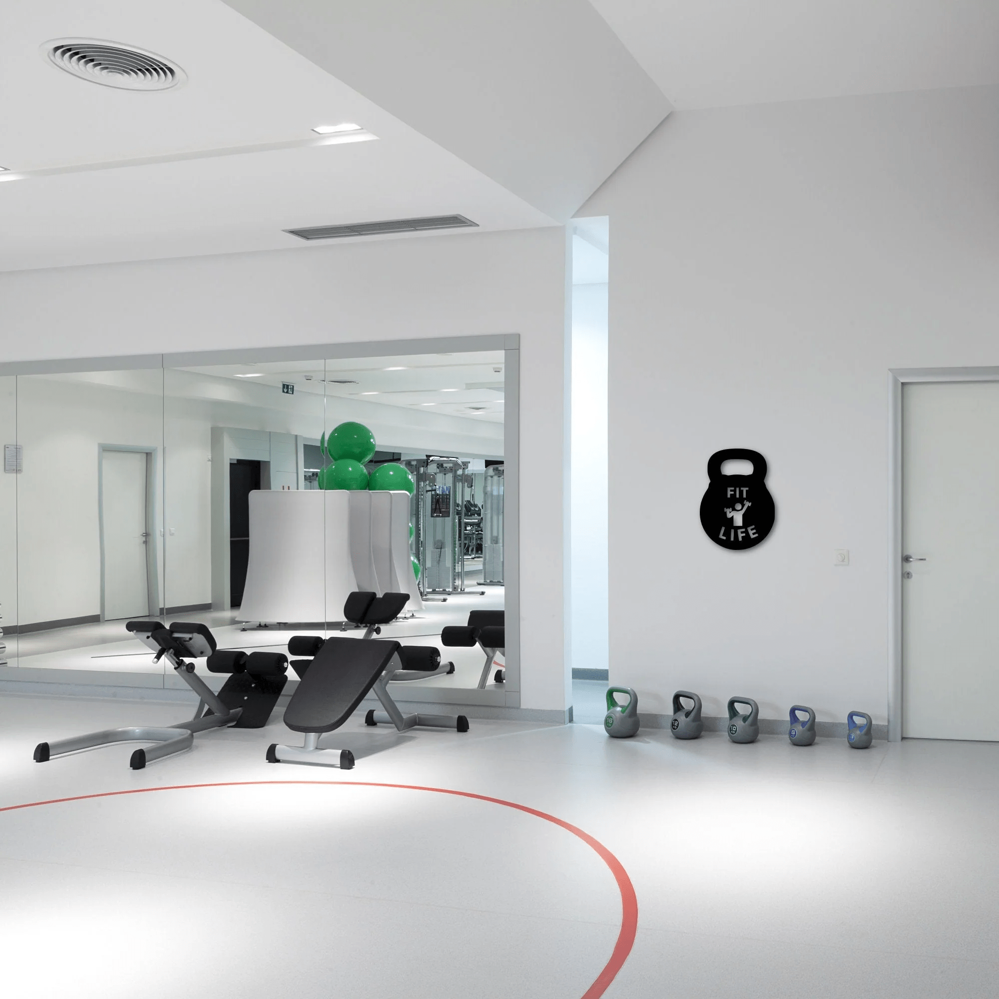 Railspirit Gym Sign Fit Life Metal Kettle Bell Sign Home Gym Decor Custom Metal Sign Metal Wall Art Personal Trainer Gift Idea Gym