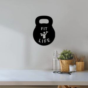 Railspirit Gym Sign Fit Life Metal Kettle Bell Sign Home Gym Decor Custom Metal Sign Metal Wall Art Personal Trainer Gift Idea Gym