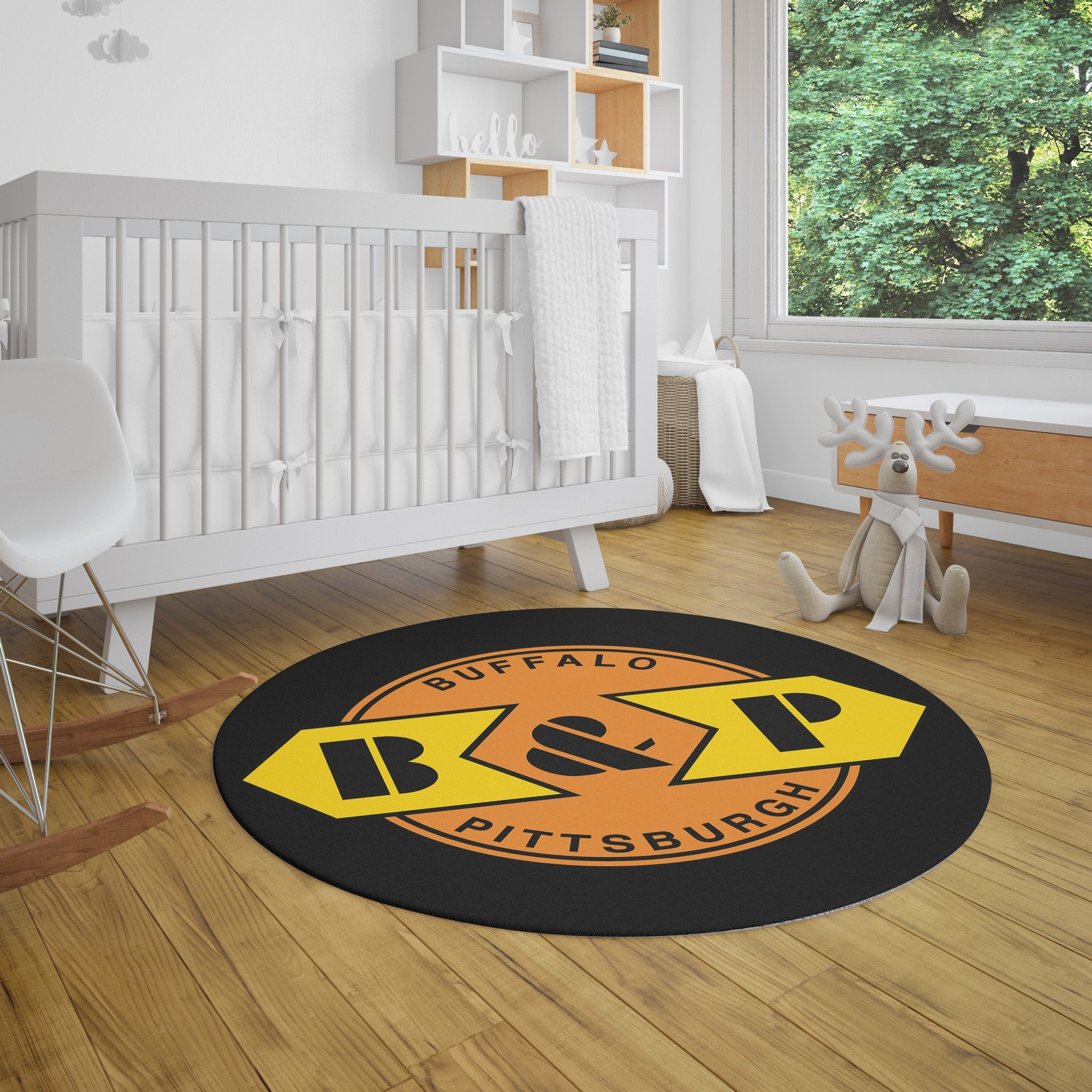 Railspirit Buffalo & Pittsburgh Living Room Round Mat Circle Rug