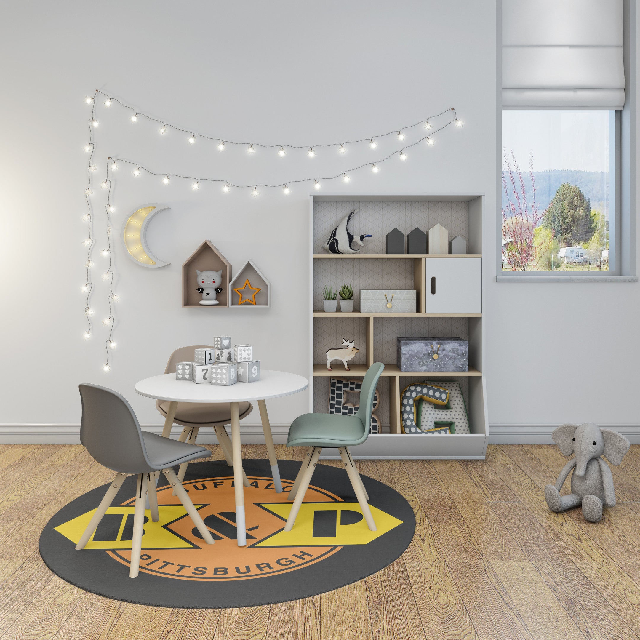 Railspirit Buffalo & Pittsburgh Living Room Round Mat Circle Rug