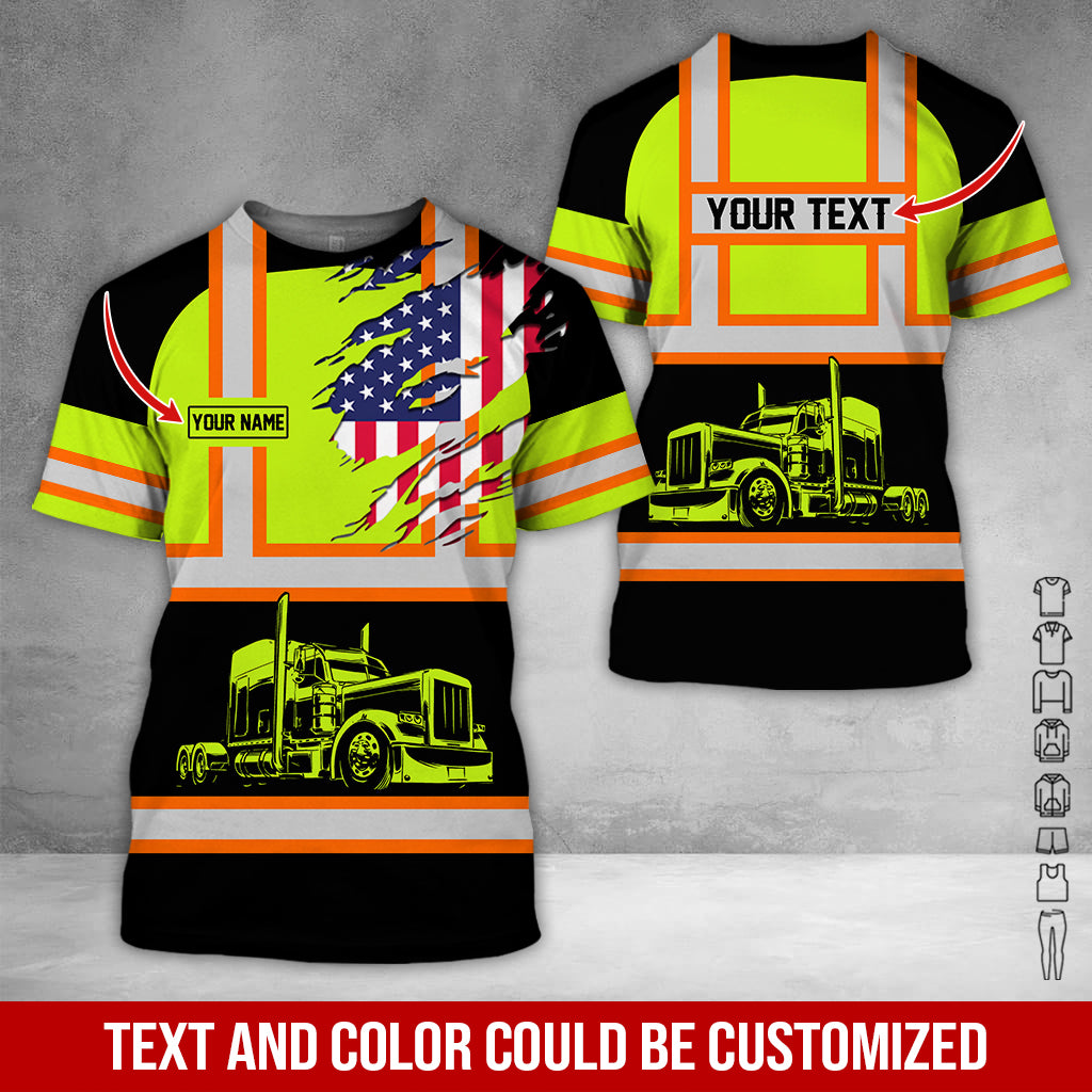Customized Name Trucker Uniform 3D Printed Clothes, Personalized Trucking Gear