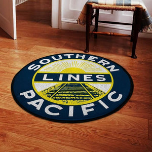 Railspirit Southern Pacific Blue Living Room Round Mat Circle Rug