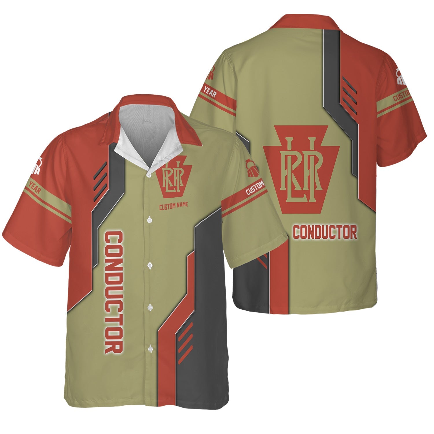 Railspirit Personalized Long Island Railroad Hawaiian Shirt Unique Railway Style with Custom Job Train Shirt