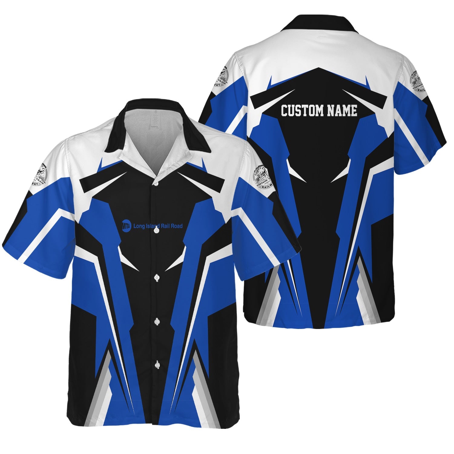 Railspirit Personalized Long Island Railroad Hawaiian Shirt Strong Line Style Train Unisex Shirt All Over Print