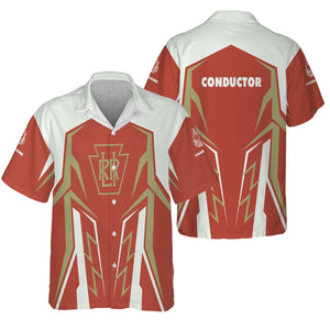 Railspirit Personalized Long Island Railroad Hawaiian Shirt Futuristic Design with Custom Job Train Shirt