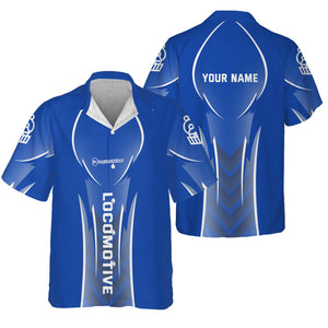 Railspirit Personalized Long Island Railroad Hawaiian Shirt Striking Line Style Train Shirt For Locomotive Lovers