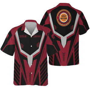 Railspirit Personalized Chicago Great Western Railroad Hawaiian Shirt Workwear-Inspired with Custom Position Train Shirt