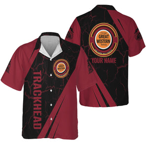 Railspirit Personalized Chicago Great Western Railroad Hawaiian Shirt Crackle Texture Style Shirt For Trackhead