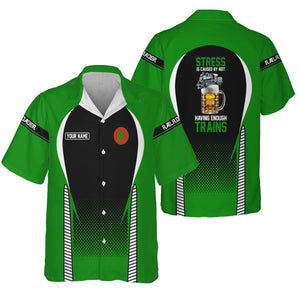 Railspirit Personalized Elgin Joliet And Eastern Railroad Hawaiian Shirt Stress Is Caused By Not Having Enough Trains Shirt All Over Print