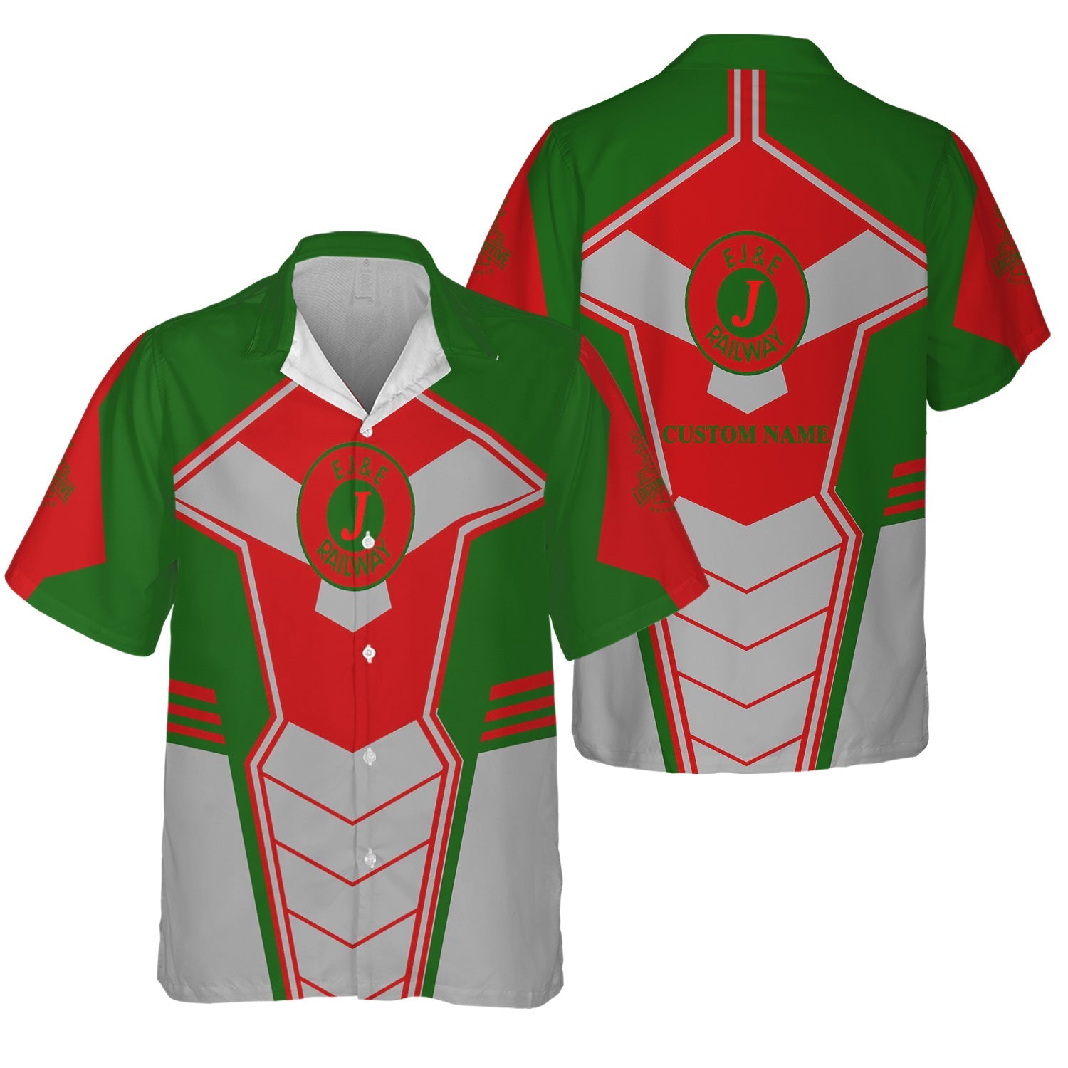 Railspirit Personalized Elgin Joliet And Eastern Railroad Hawaiian Shirt Engine-Inspired Style Train Shirt for Railroad Fanatic