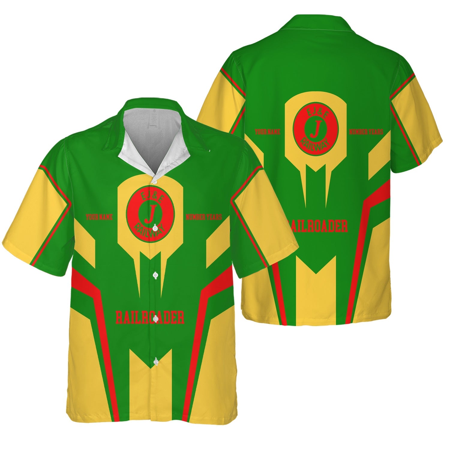 Railspirit Personalized Elgin Joliet And Eastern Railroad Hawaiian Shirt Custom Year Railroader Shirt Gift Idea For Train Lover