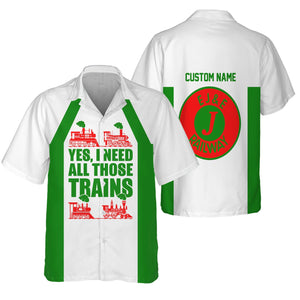 Railspirit Custom Name Elgin Joliet And Eastern Railroad Hawaiian Shirt Yes I Need All Those Train Printed Shirt