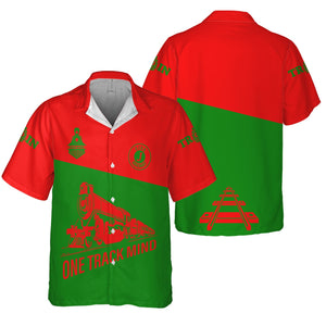 Railspirit Personalized Elgin Joliet And Eastern Railroad Hawaiian Shirt One Track Mind Unisex Train Shirt Gift Idea For Train Lover